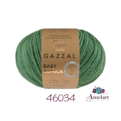 Baby Alpaca, Fir de tricotat/crosetat Gazzal, Merinos Exrafina Superwash 45%, Baby Alpaca 55%, 50g/160 m