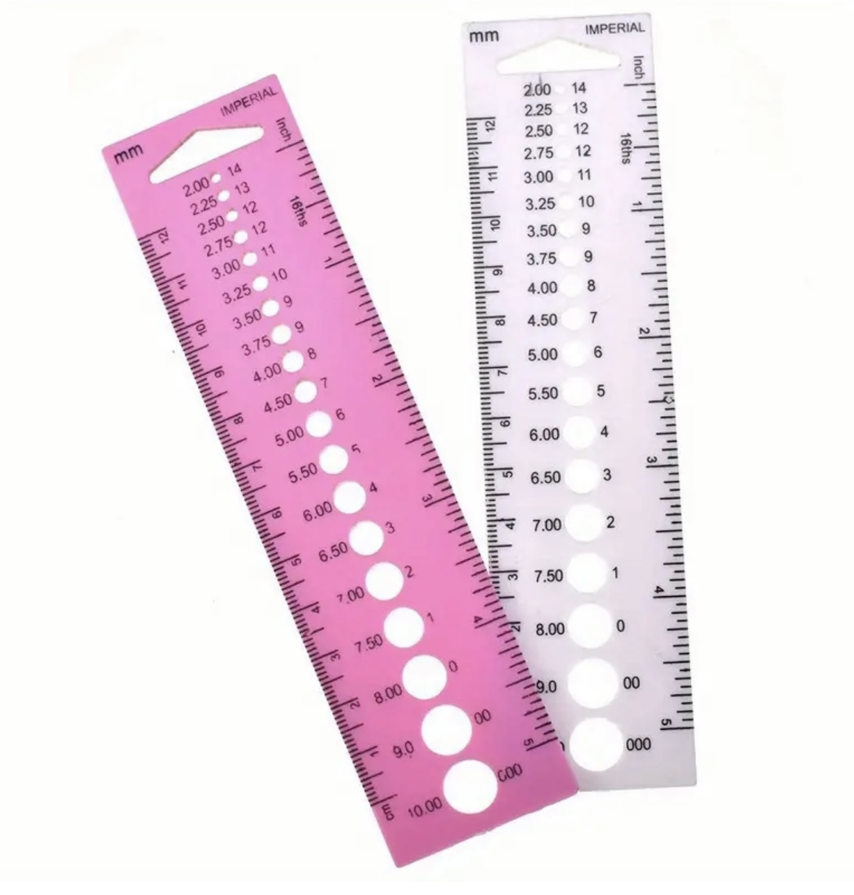 rigla calibrator pentru ace de tricotat si crosetat
