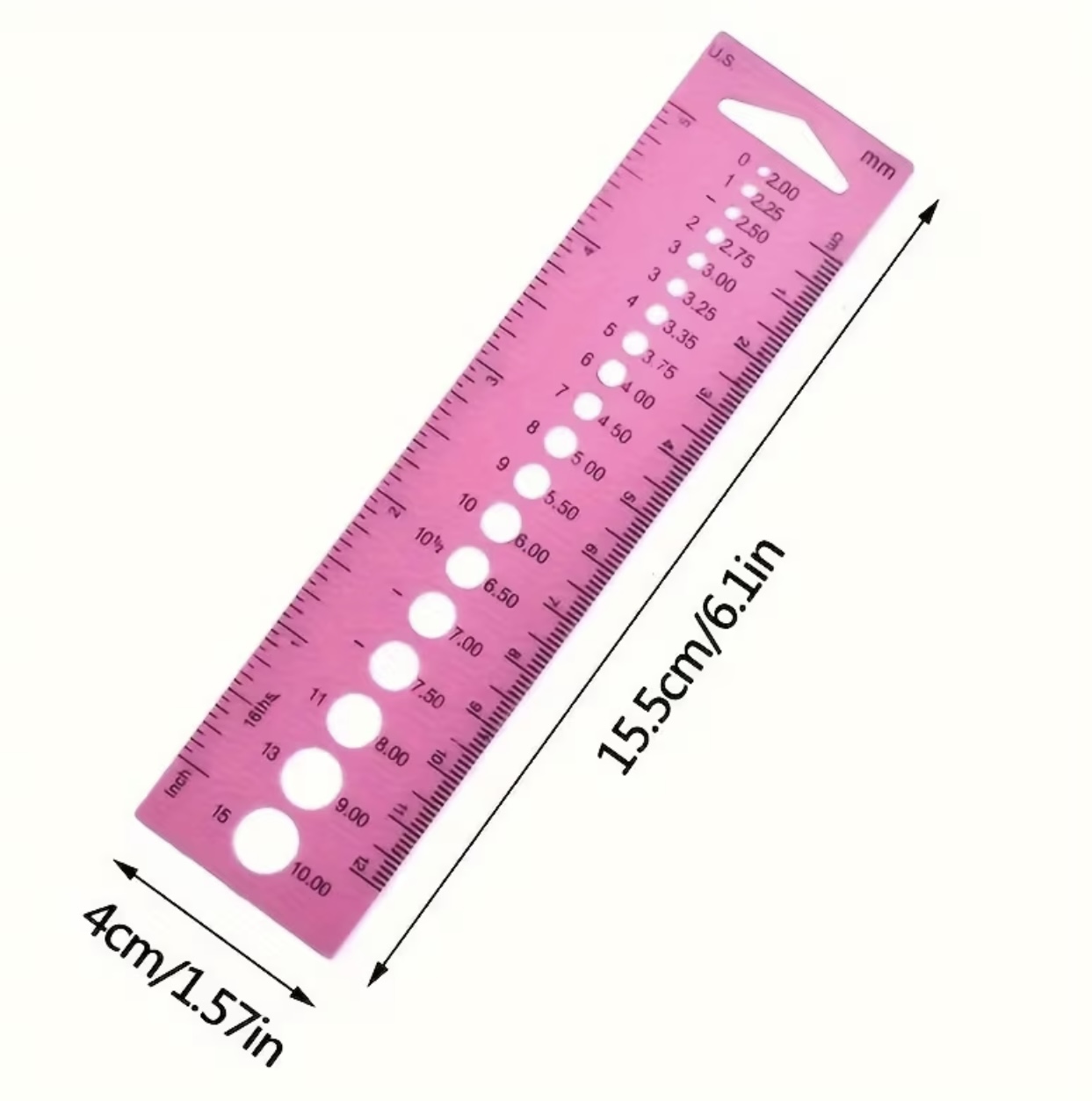 rigla calibrator pentru ace de tricotat si crosetat