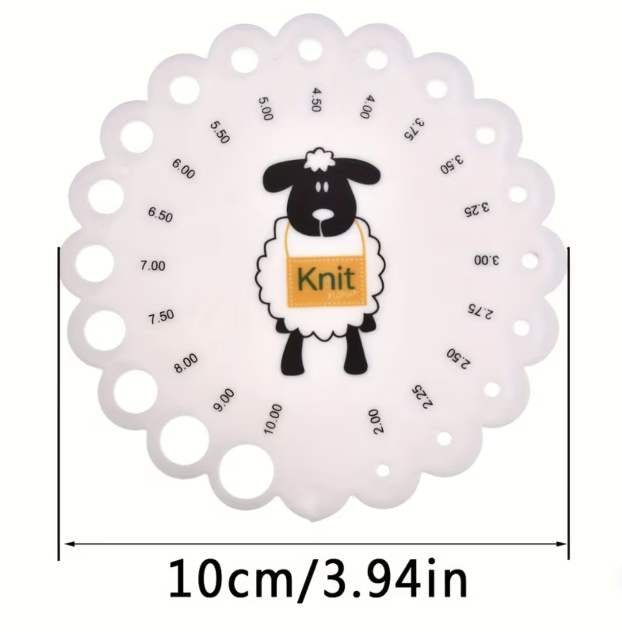 rigla calibrator pentru ace de croset si tricotat