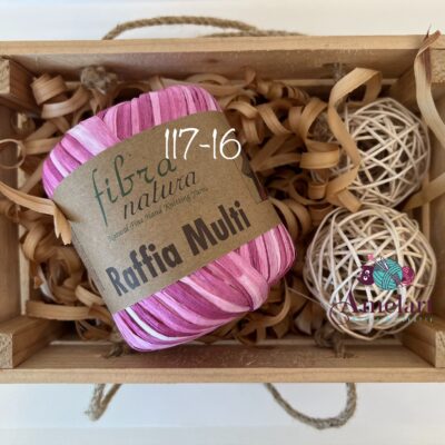 fir de tricotat/crosetat rafia multi, rafia paper 100%, 35g/80m