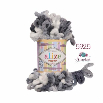 fir de tricotat / crosetat alize puffy color, poliesterl 100%, 100g/9,2m
