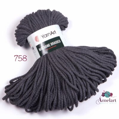 fir de crosetat macrame braided, bumbac 55%, poliester 45%, 250g/67m