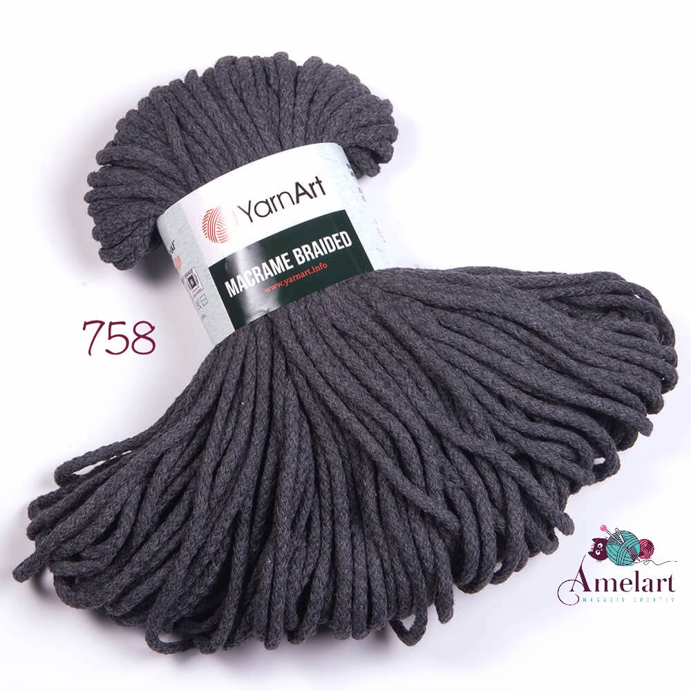 fir de crosetat macrame braided, bumbac 55%, poliester 45%, 250g/67m