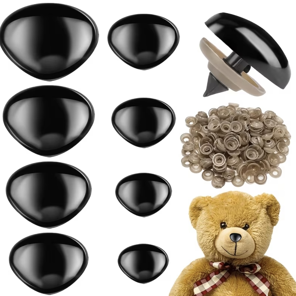 nas negru pentru jucarii 14mm set 3buc nas negru pentru jucarii 14mm set 3buc